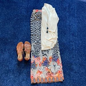 Skies Are Blue Printed Maxi Skirt